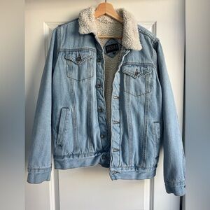 RUDE Blue Denim Sherpa Jacket